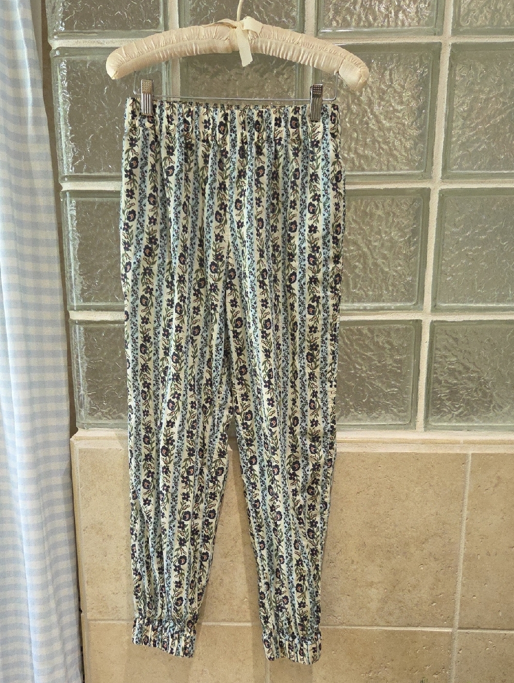 TORY BURCH Floral Beach Cotton Jogger Pants CLIMBING VINES Small